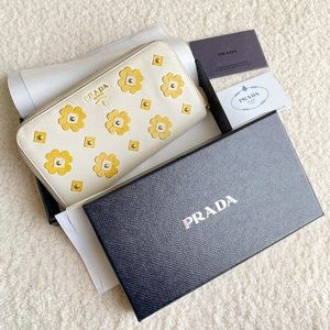 Prada Flower Applique Wallet